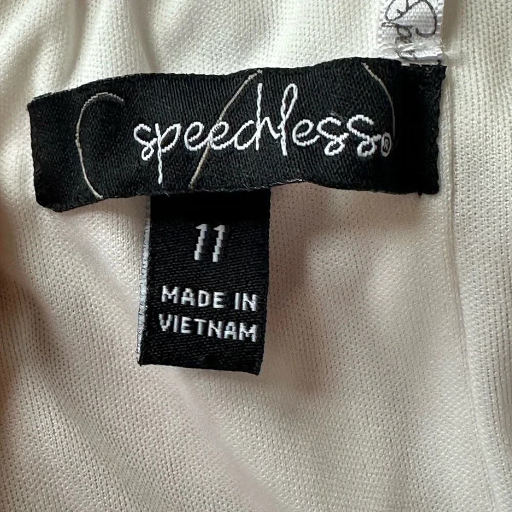 Speechless Blush and IvoryFloral  Strapless High-Low Dress for Weddings - Picture 4 of 6